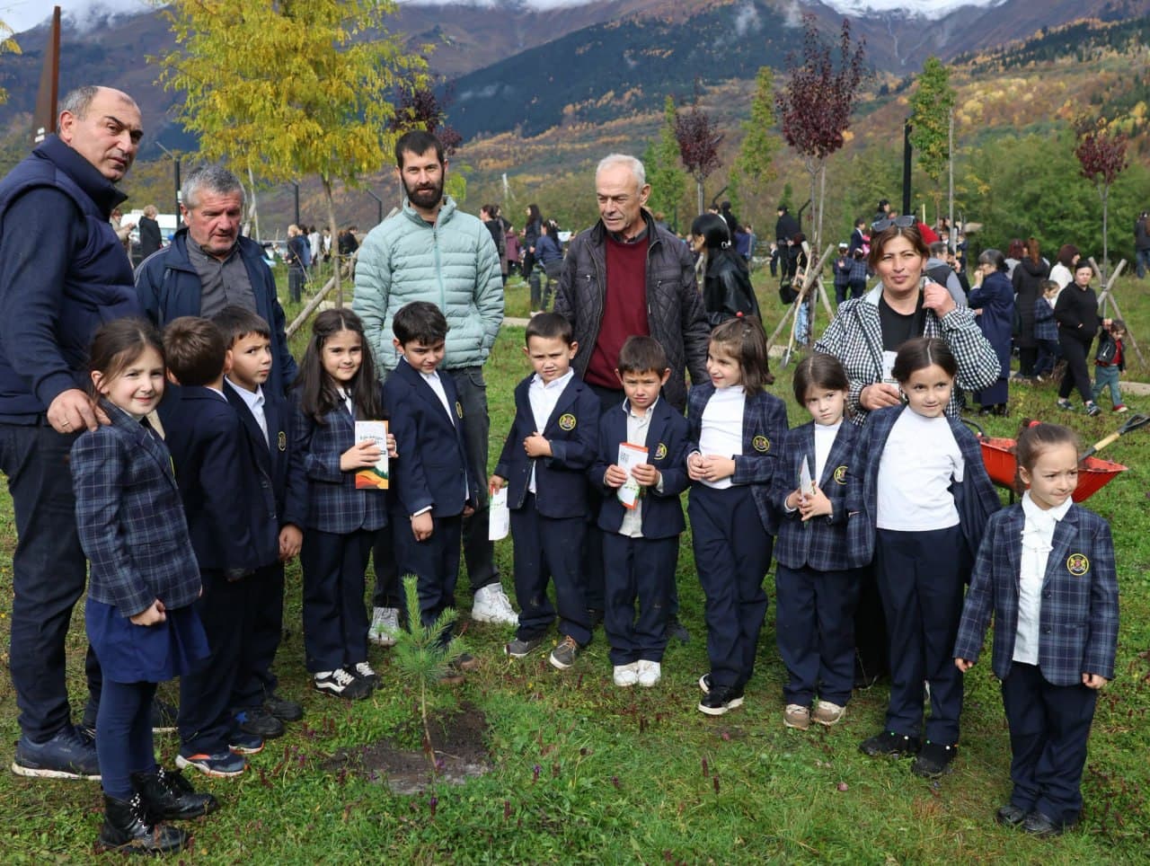 First-graders in Mestia Plant Trees Through Georgia's 'My First Seedling' Program